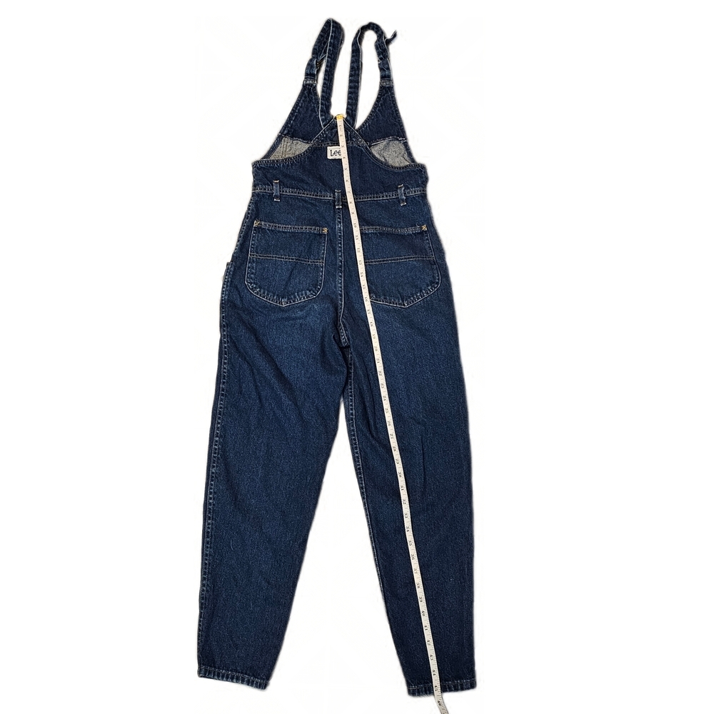 Vintage Lee Womens Denim Bib Overalls Button Front Taper Leg Size 3 Made In USA - Picture 10 of 12